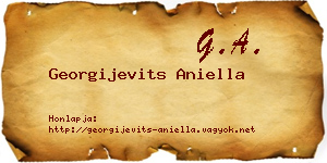 Georgijevits Aniella névjegykártya